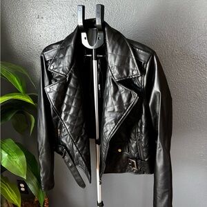 Fashion Nova Black Quilted Leather Jacket